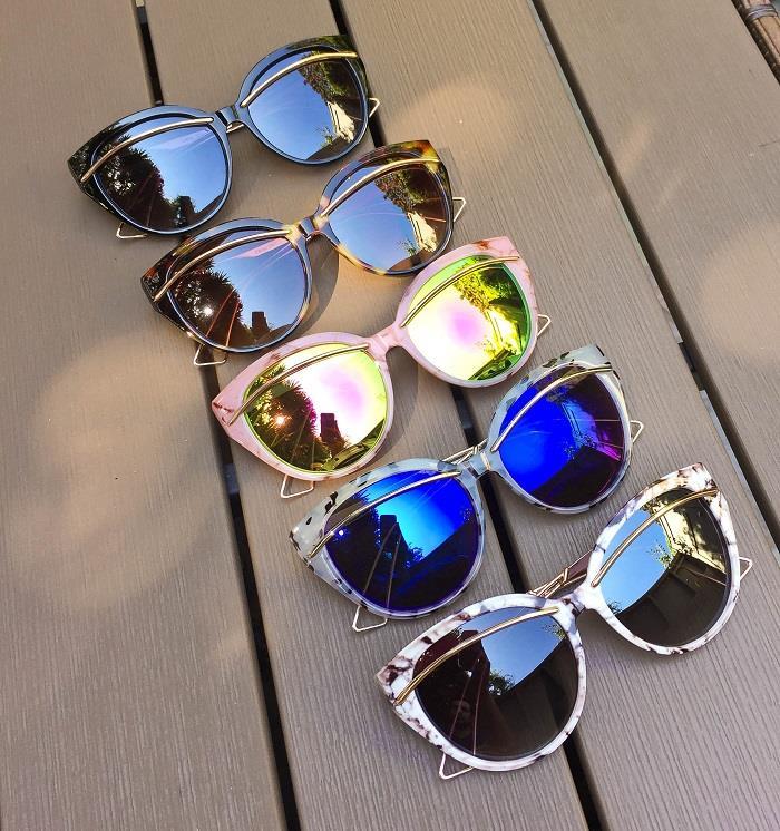 Large Lady in Cat Eye Wire Bar Celebrity Fashion Designer Women Sunglasses 2331