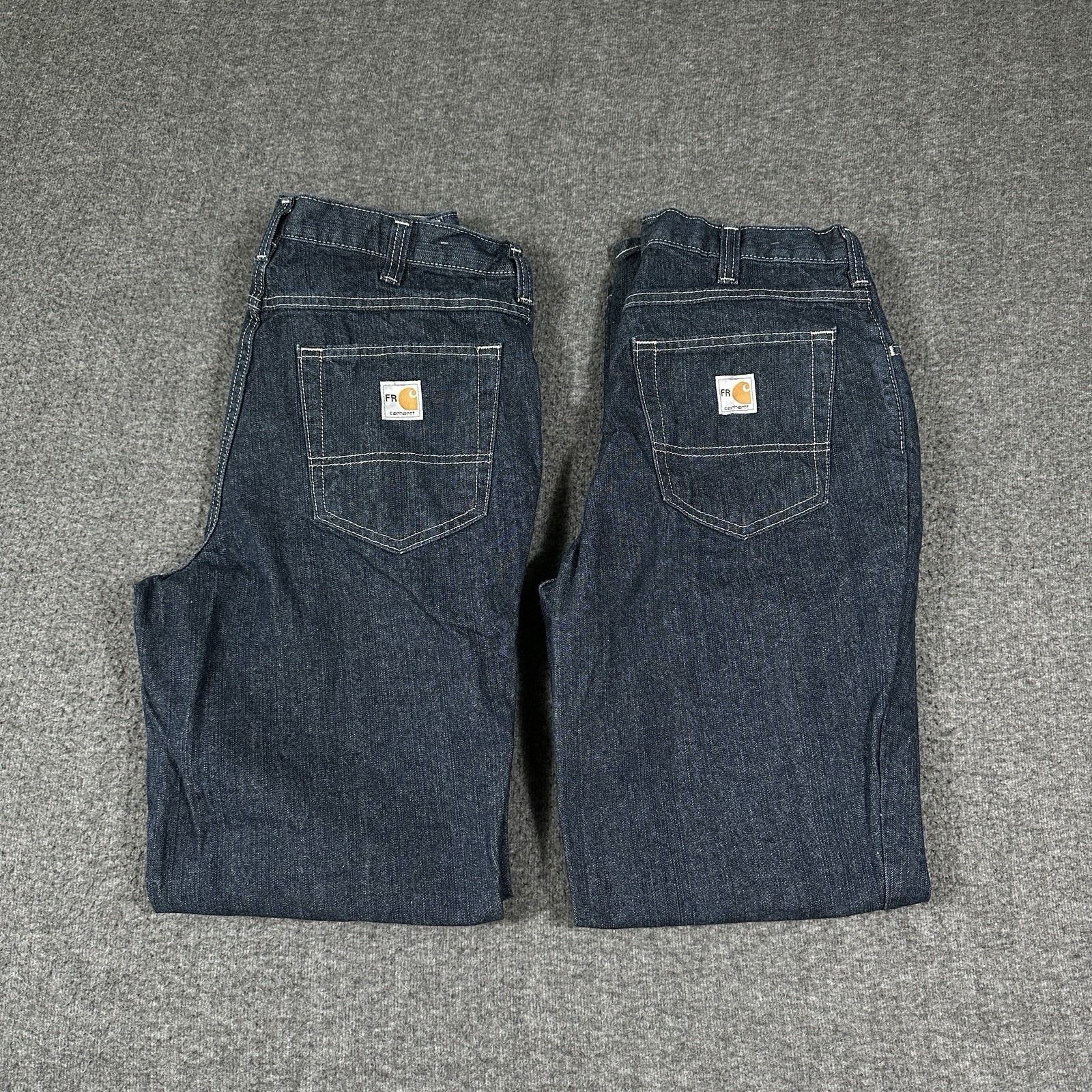 2 Carhartt FR Denim Jeans Men’s 32×32 Relaxed Work Pants 2112 Cat 2 280-83 LOT