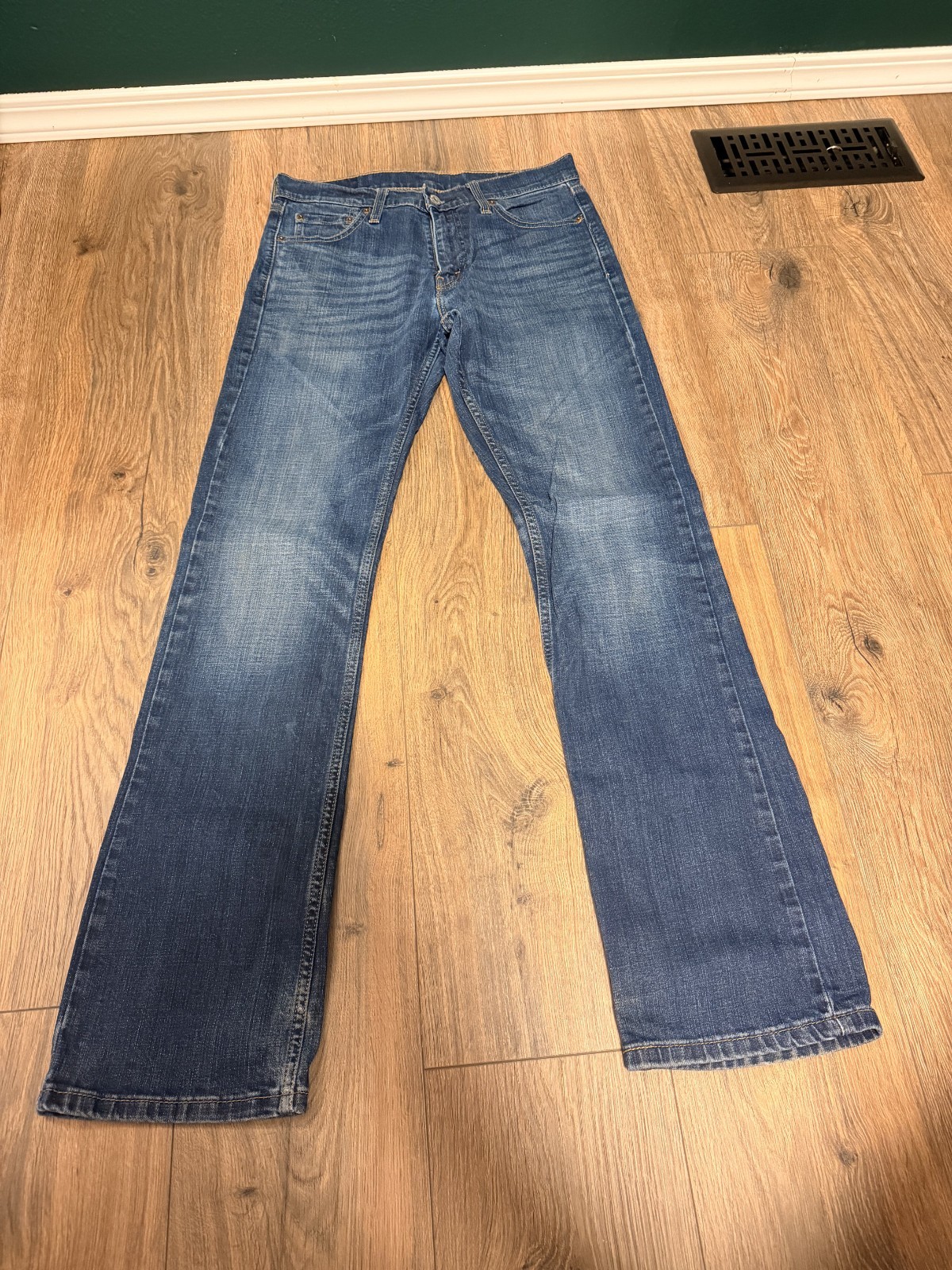 Vintage Levis 527 Low Bootcut Jeans Mens 30×34 Blue Dark Wash Y2K Straight Leg
