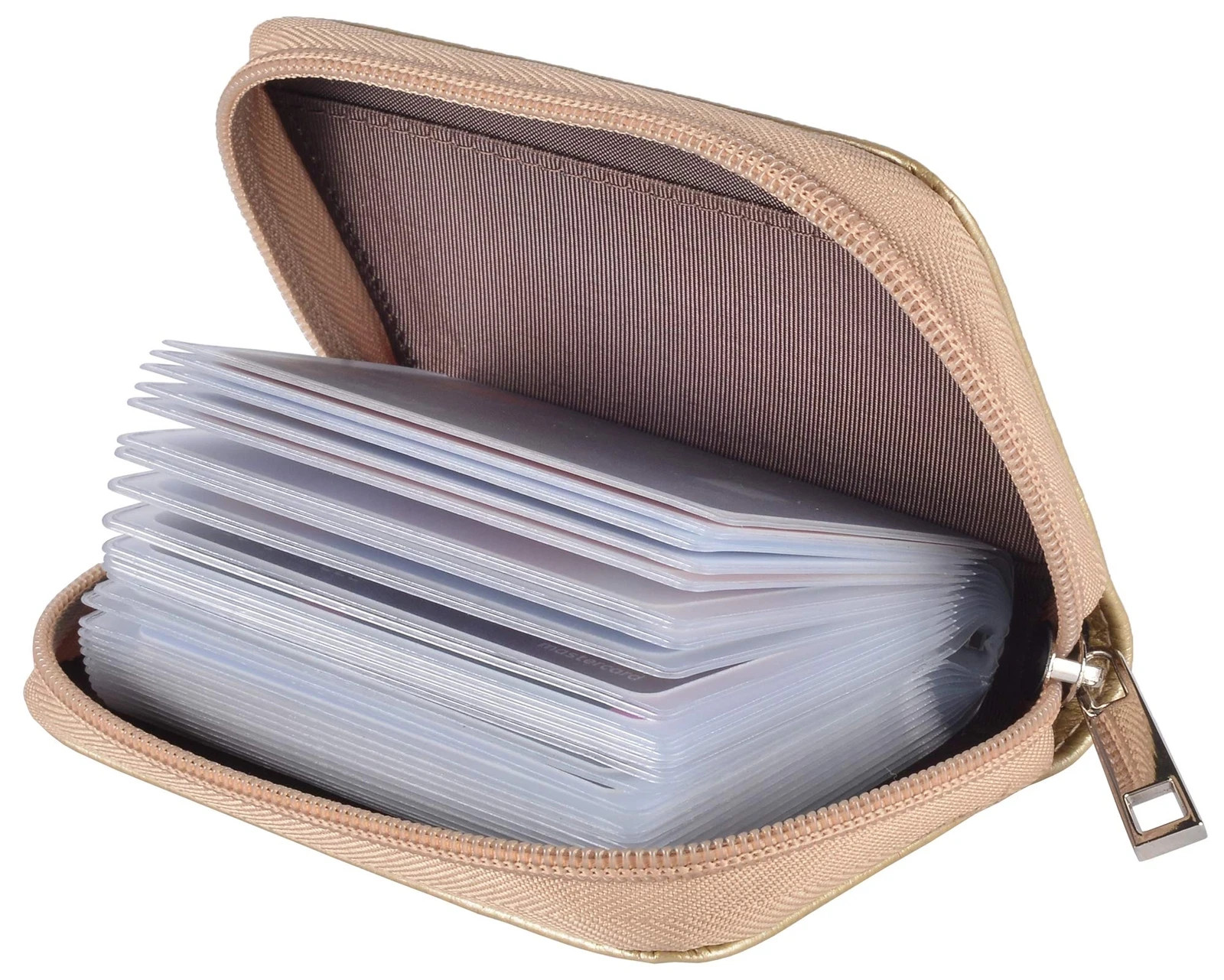 Credit Card Holder Zipper Wallet With 26 Card Slots Capacity RFID Blocking