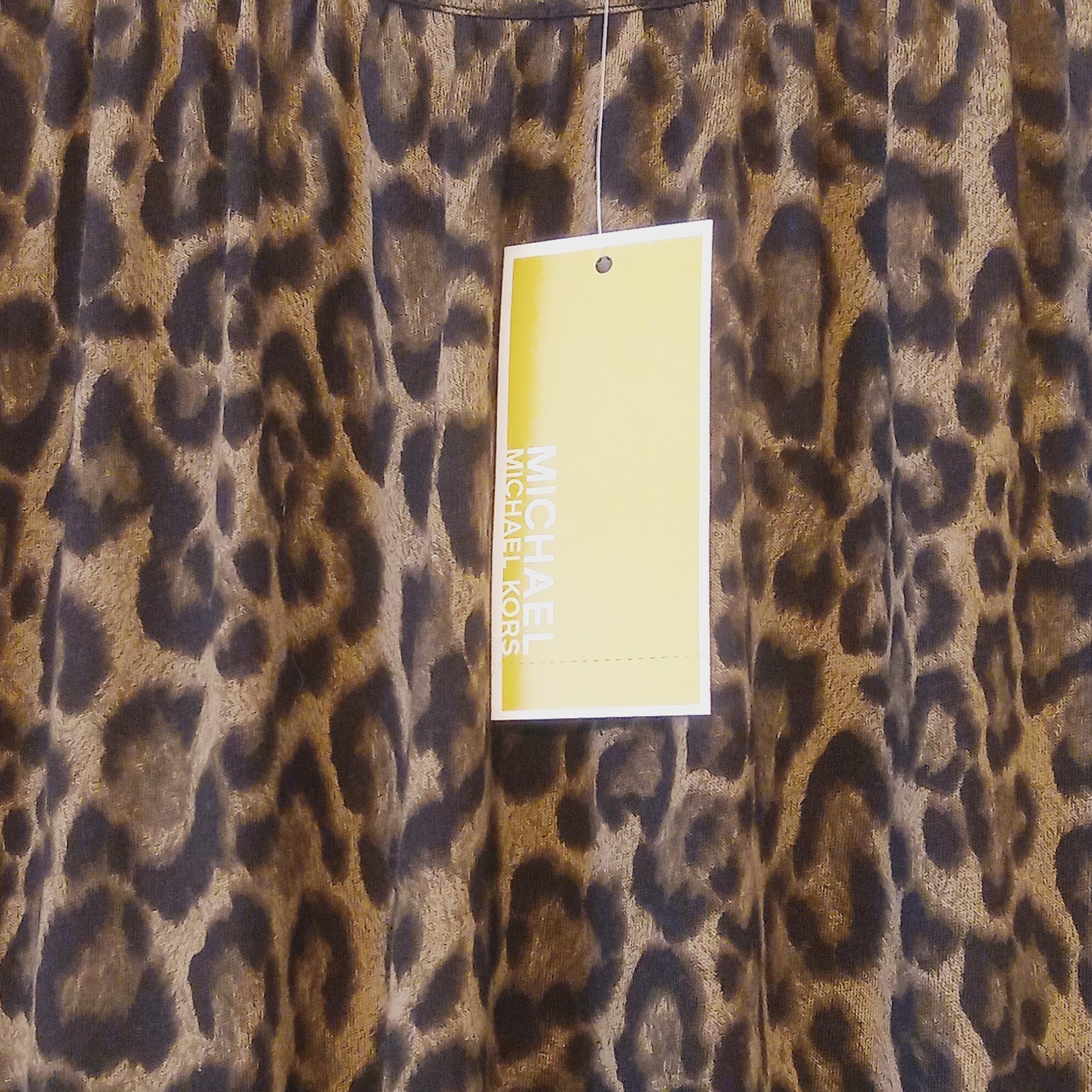 NWT Michael Kors Olive Green Leppard Print Tunic Top Size Small MSRP $64.00
