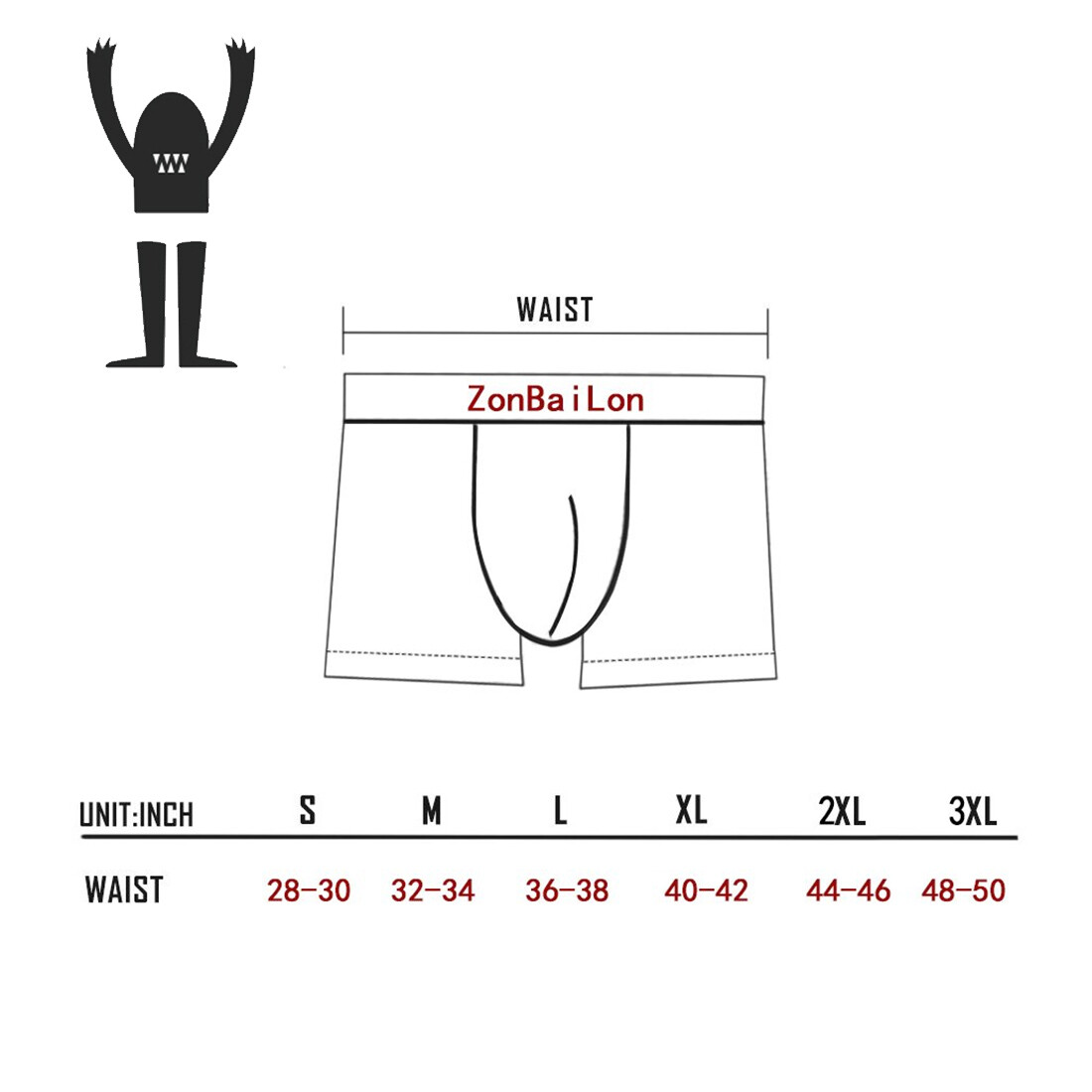 Zonbailon Men’s Underwear Boxer Briefs Show Big Pouch With Comfort Waistband