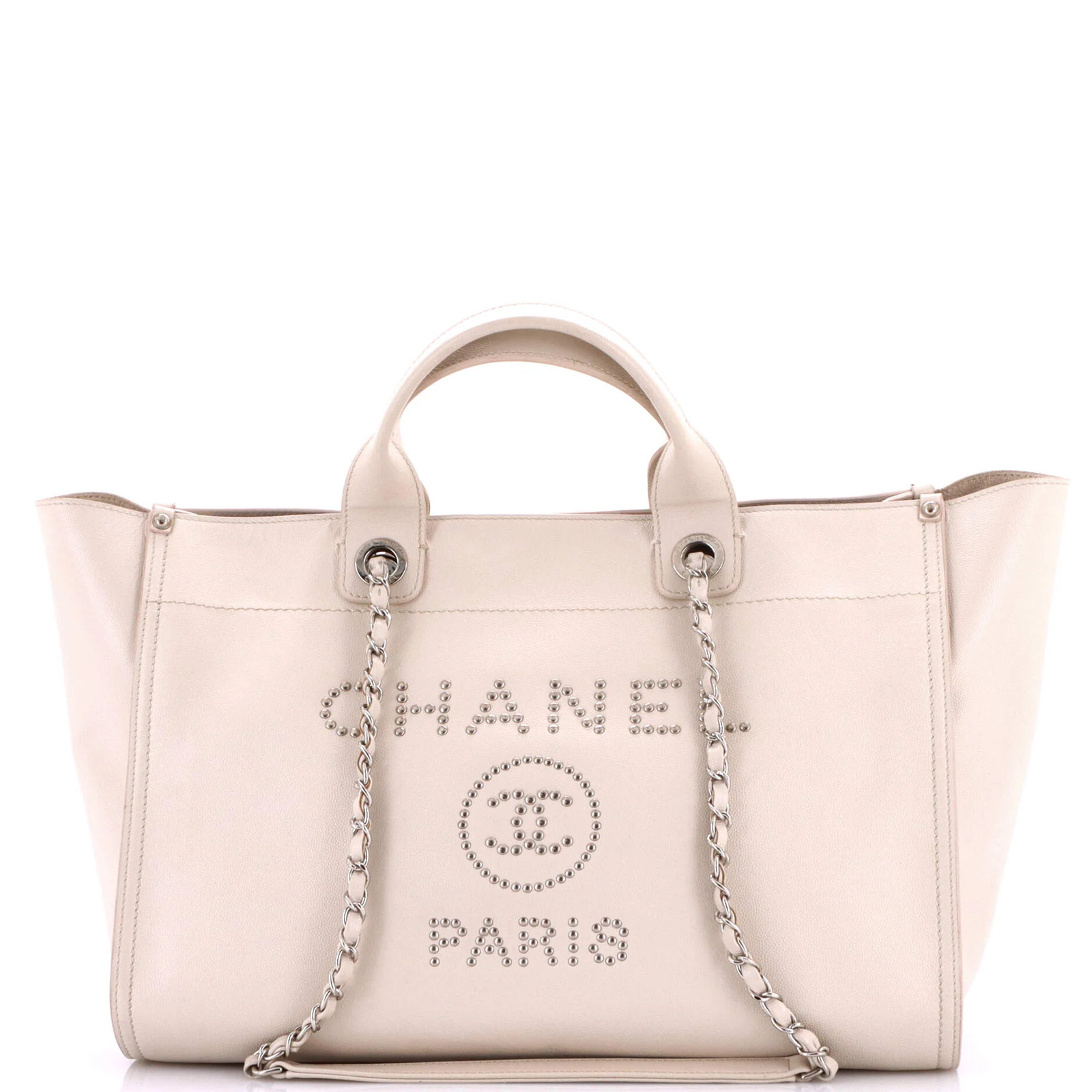 Chanel Deauville Tote Studded Caviar Medium