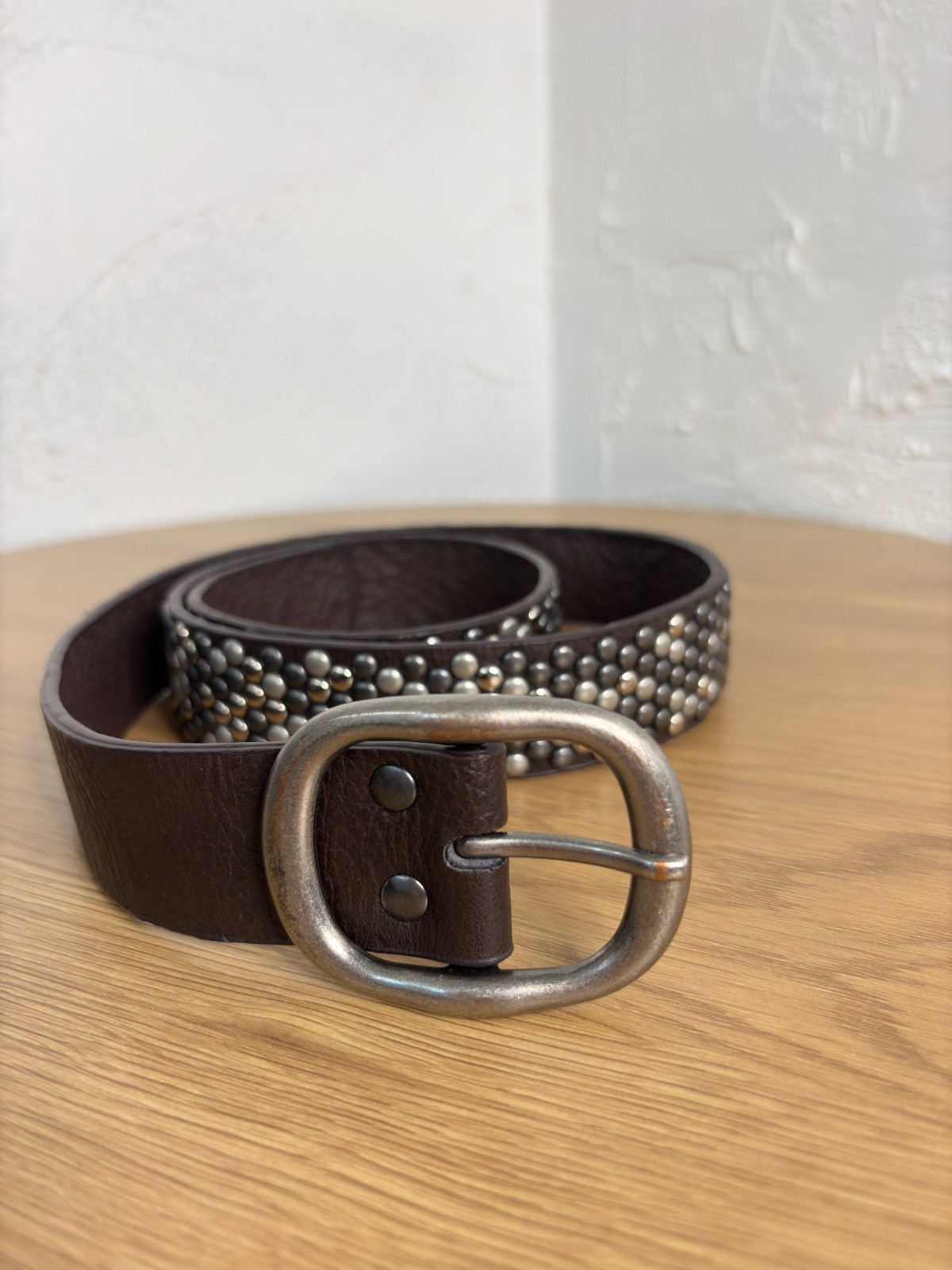 Studded 90’s Y2K Belt Womens Large Mixed Metals Black Biker Rocker Punk Metal 14