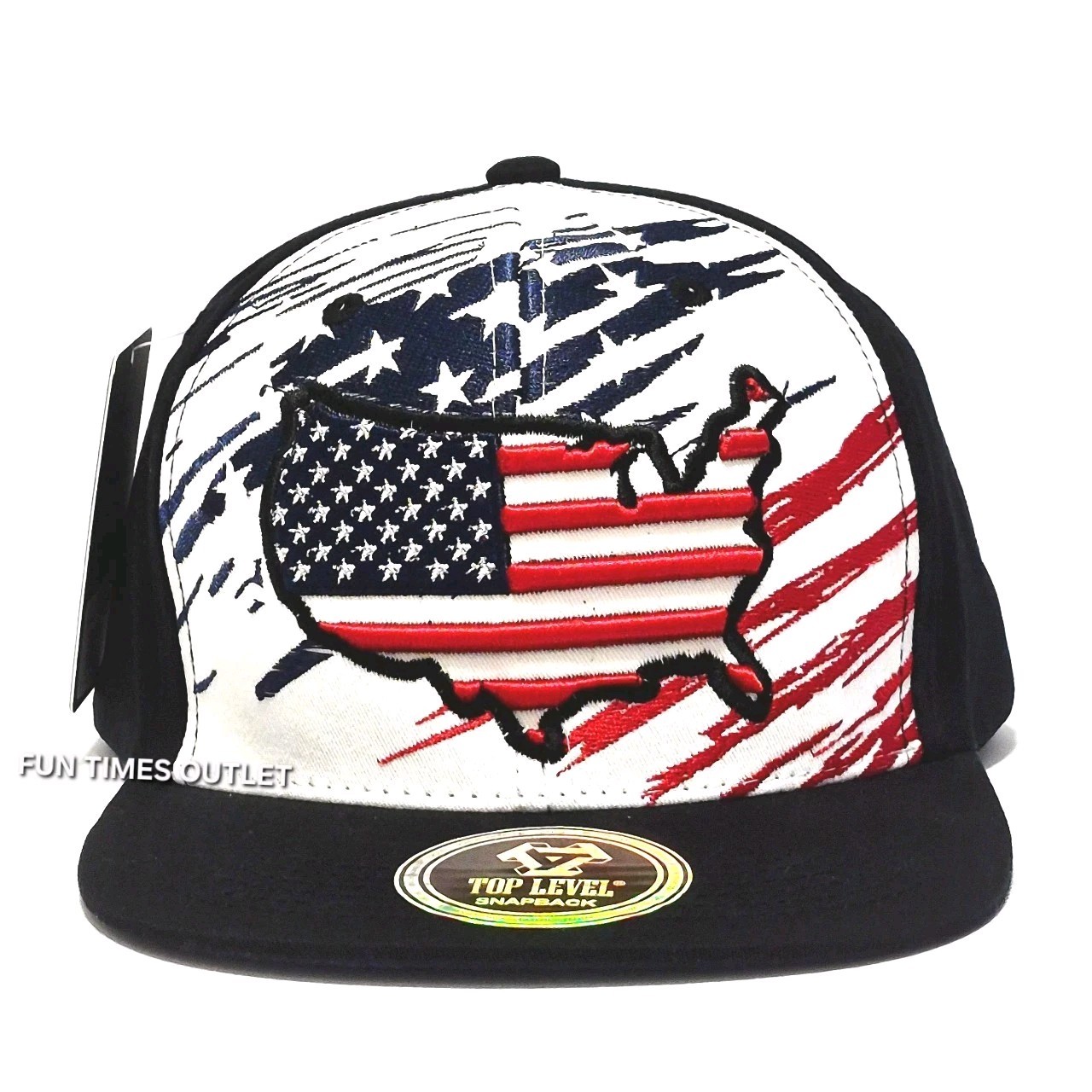 USA Flag United States Map Cap Snapback Embroidered Hat One Size Youth Adult New