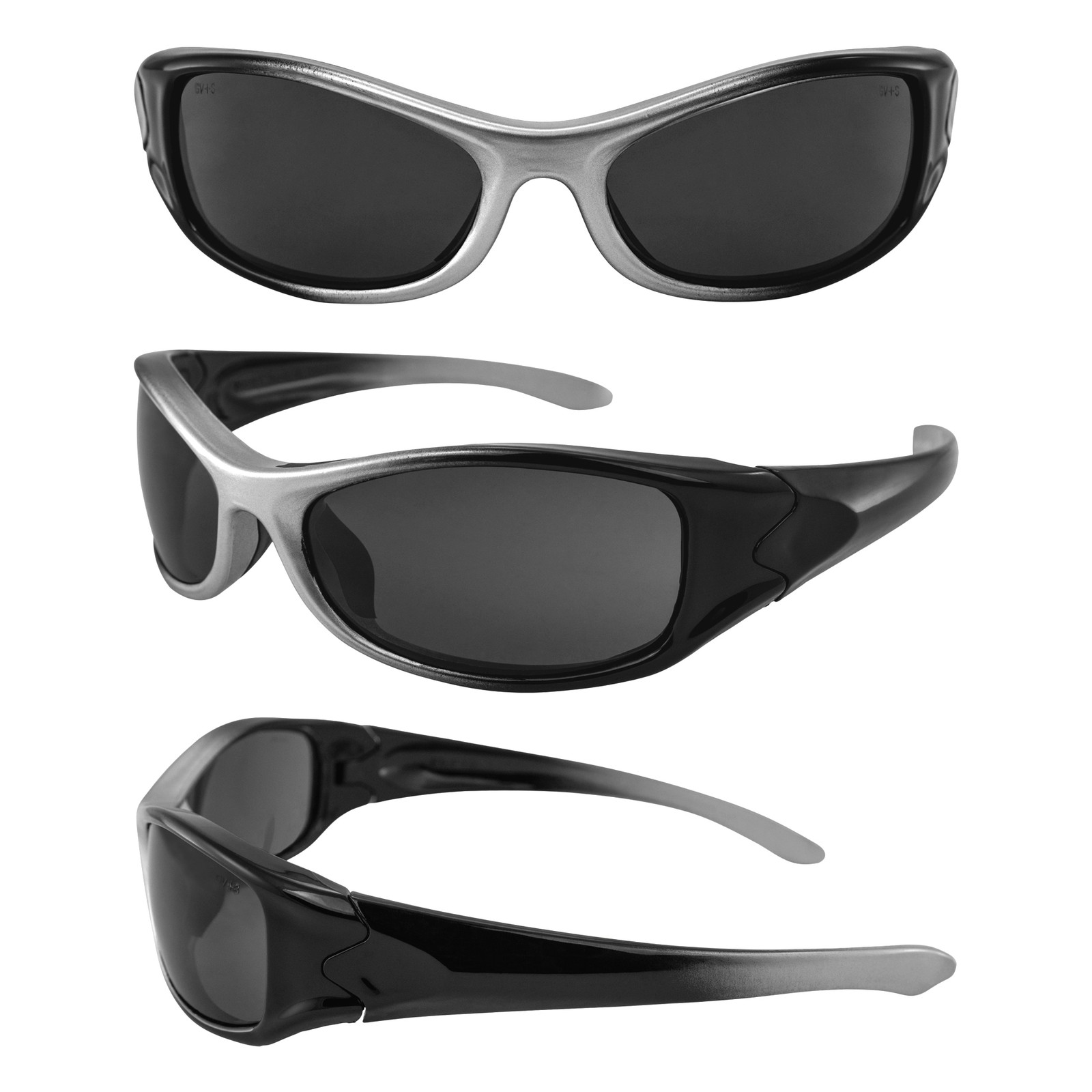 Wrap Around Sunglasses 100% UV400 Protection Two Tone Frame Smoke Lens