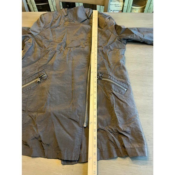 Unknown Moto Asymmetrical Zip Jacket Womens L Grey Good Quilted Nylon 50324NL