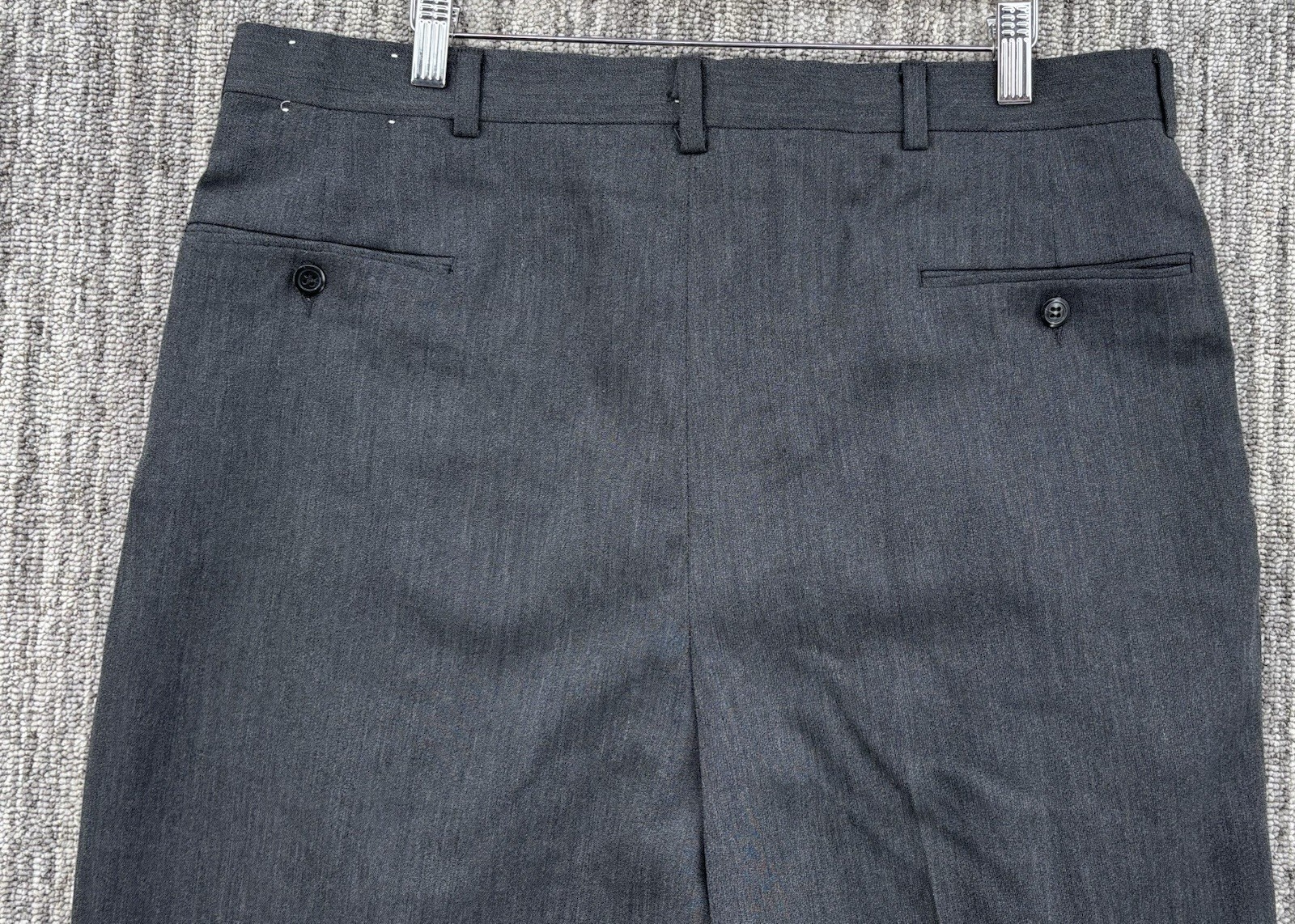 VTG Men’s Loose Relaxed Gray Pleated Cuffed Dress Pants 35×31 Talon Zipper