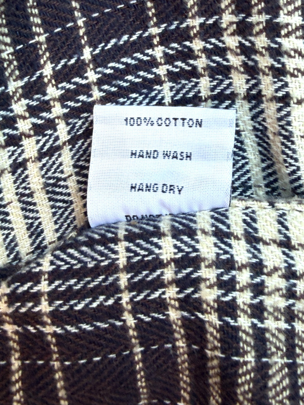 3Sixteen Brown Plaid Flannel Button Down Work Shirt Size M Medium