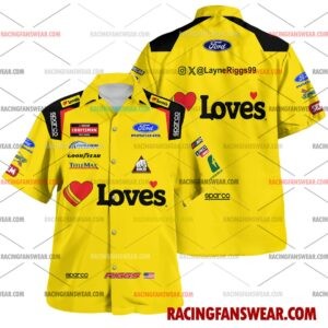 Layne Riggs Nascar Racing 2026 Uniform Apparel Clothes Hawaiian Polo Shirts
