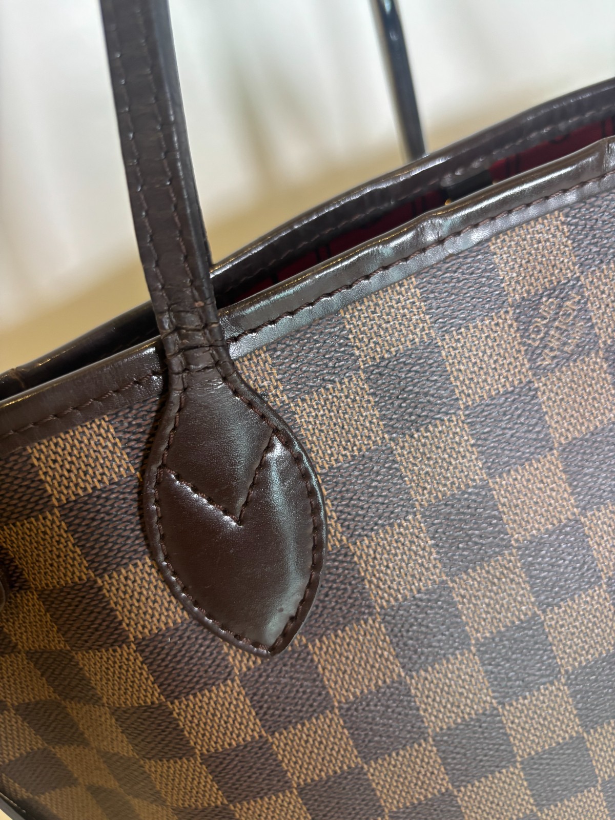 LOUIS VUITTON Neverfull PM Damier Ebene Canvas Brown Tote Bag N51109 Authentic