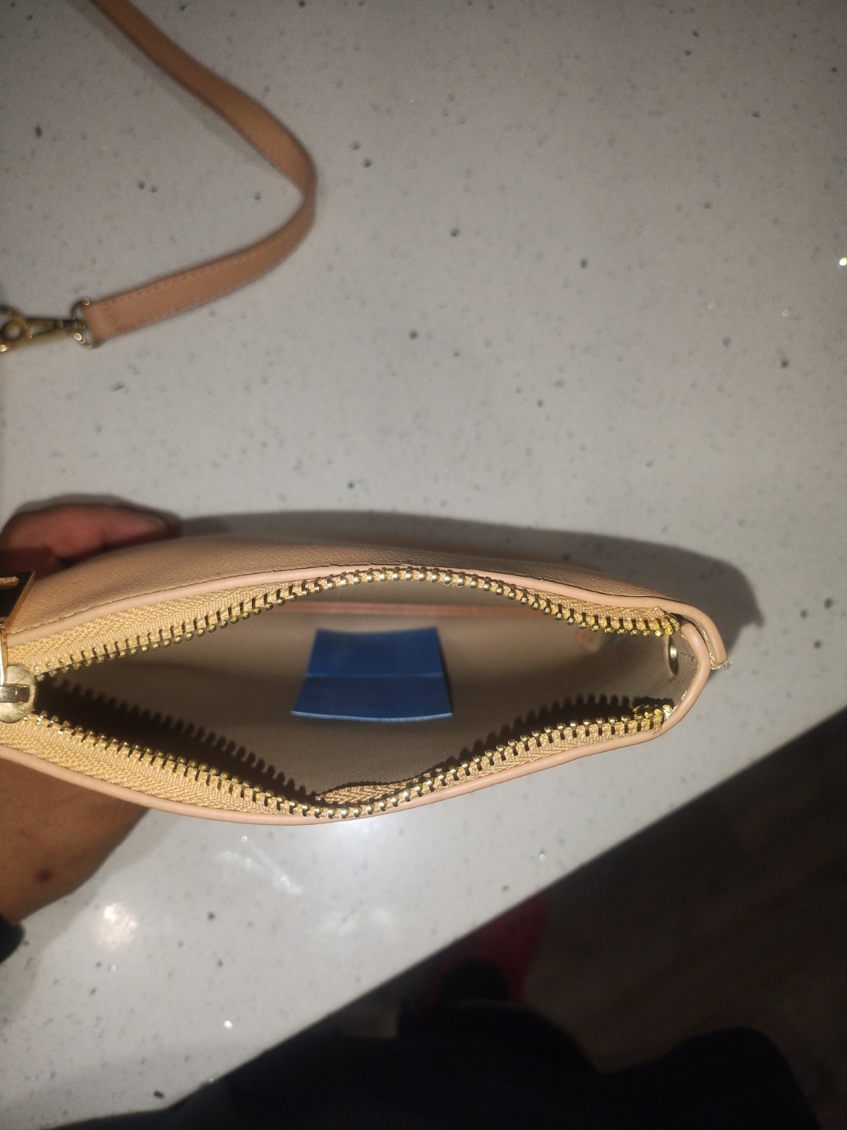 Women’s Beige Satchel Top Handle Bag, Zip/Magnetic, Detachable Strap, Pouch