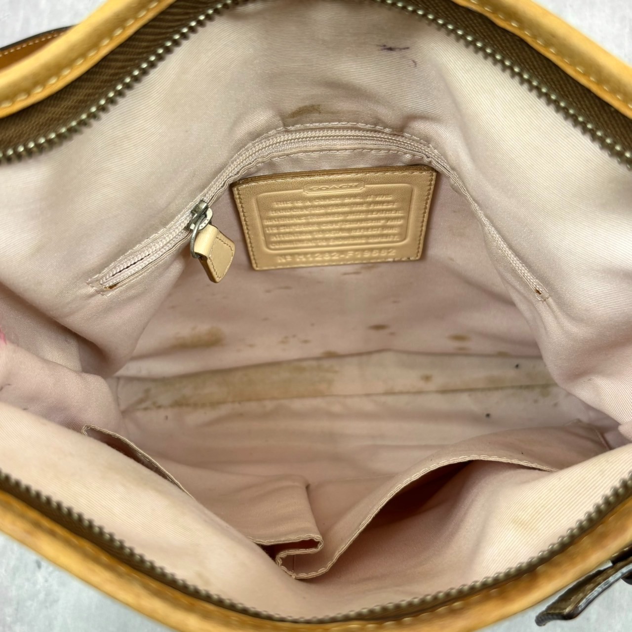 Coach F19682 shoulder bag signature canvas leather Brown Authentic From JAPAN