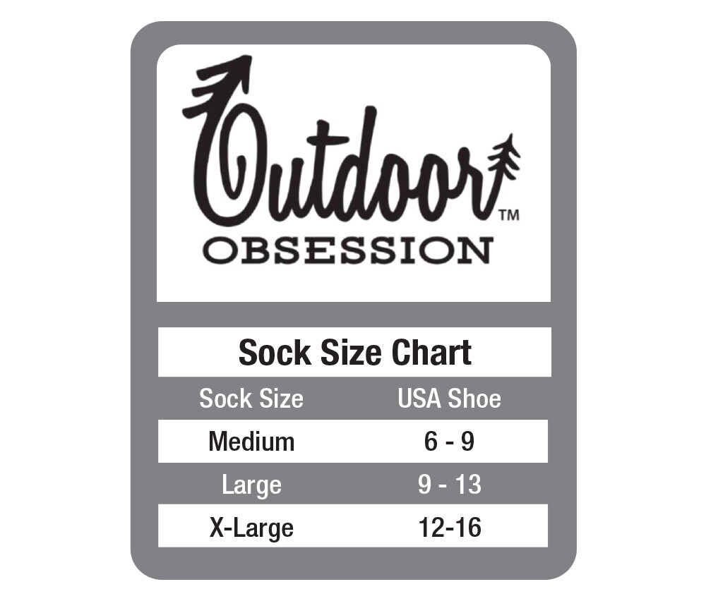 Outdoor Obsession Men’s Insect Shield Crew Socks 3 Pair Pack