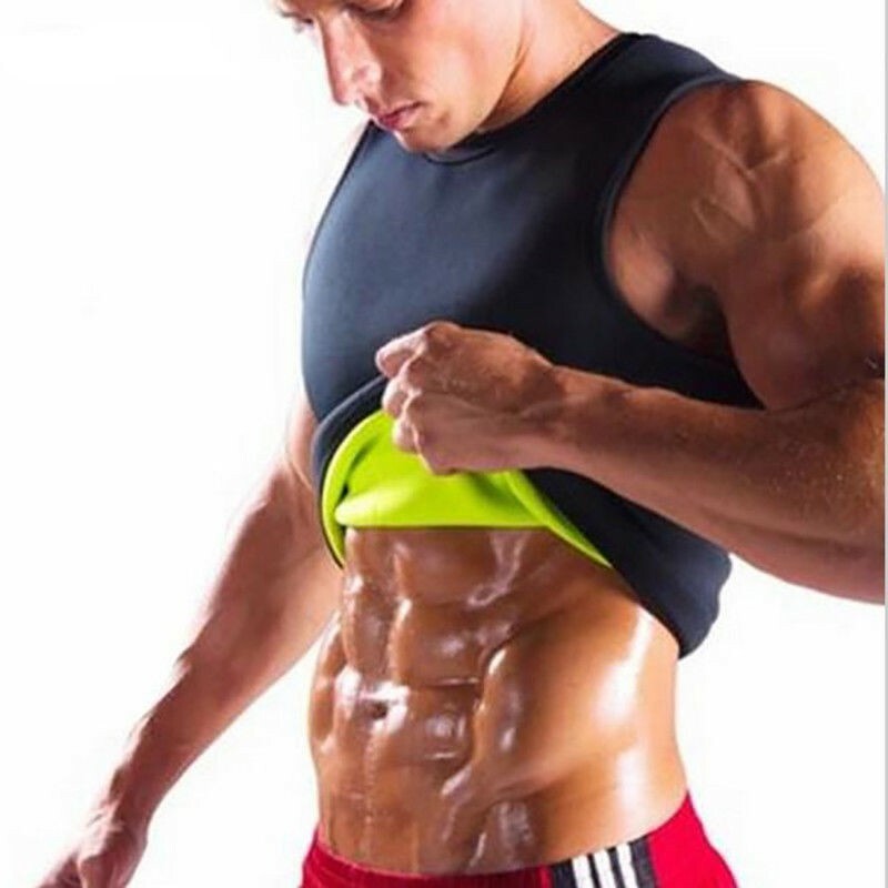 Men’s Neoprene Sauna Vest Sweat Shirt Redu Fat Body Shaper for GYM Training Top