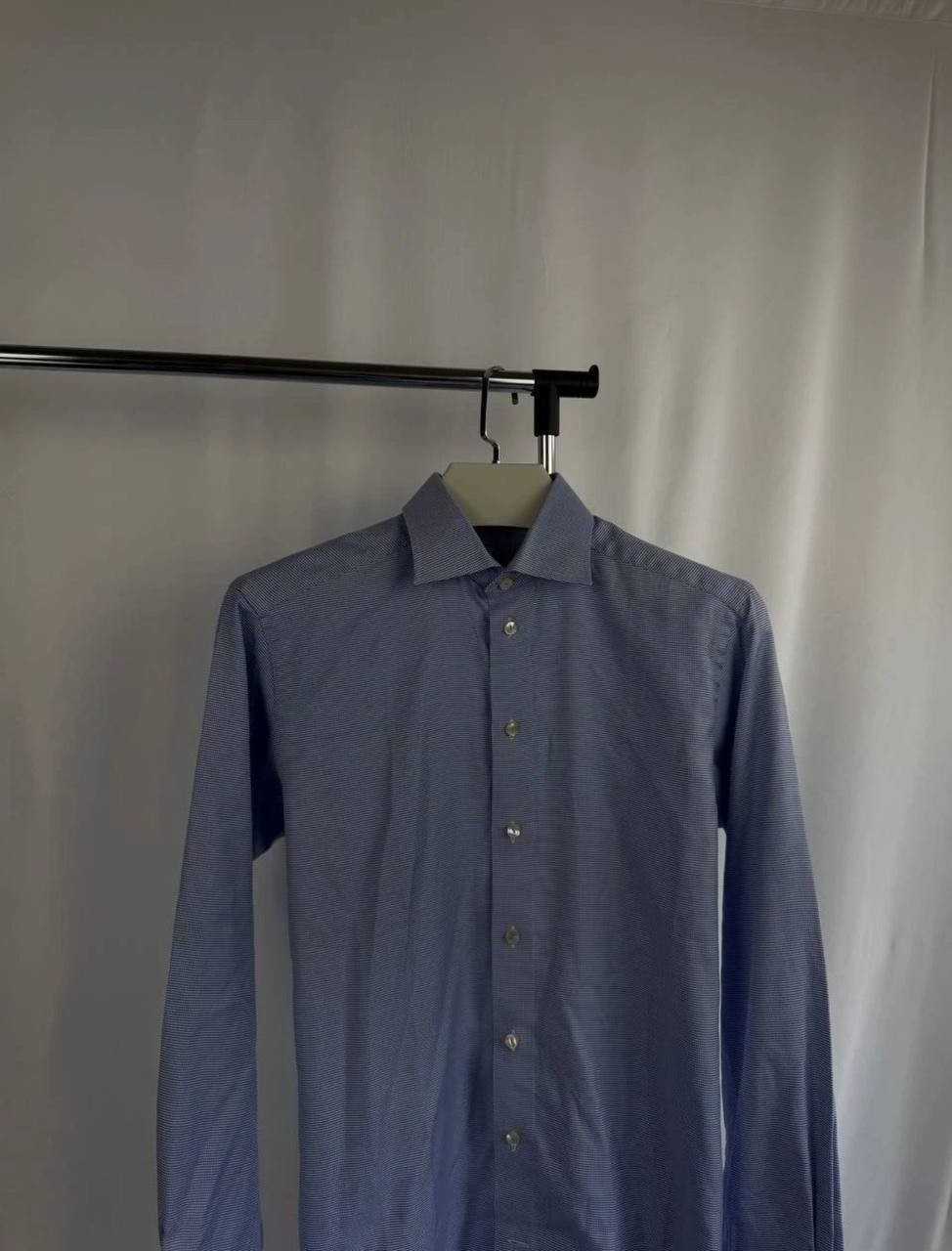 Eton Blue Dress Shirt Men’s Button Up Formal Business Office Luxury Size:М