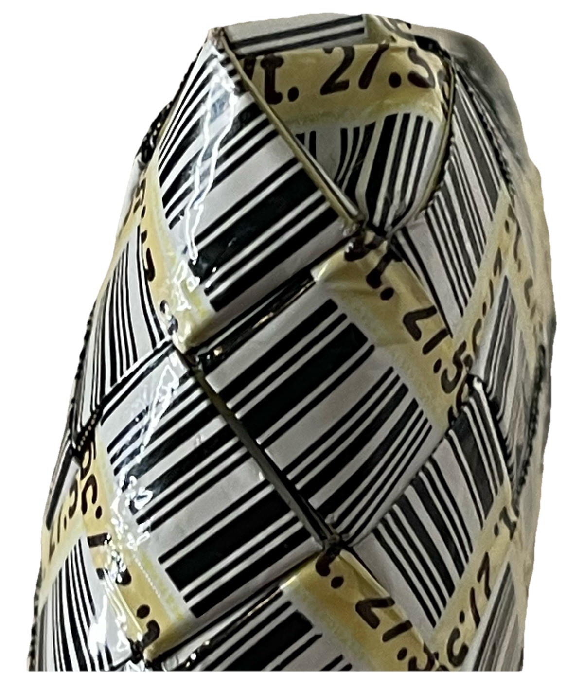 Handmade Upcycled Barcode Wristlet Zip Pouch Wallet Size Candy Wrapper Bag