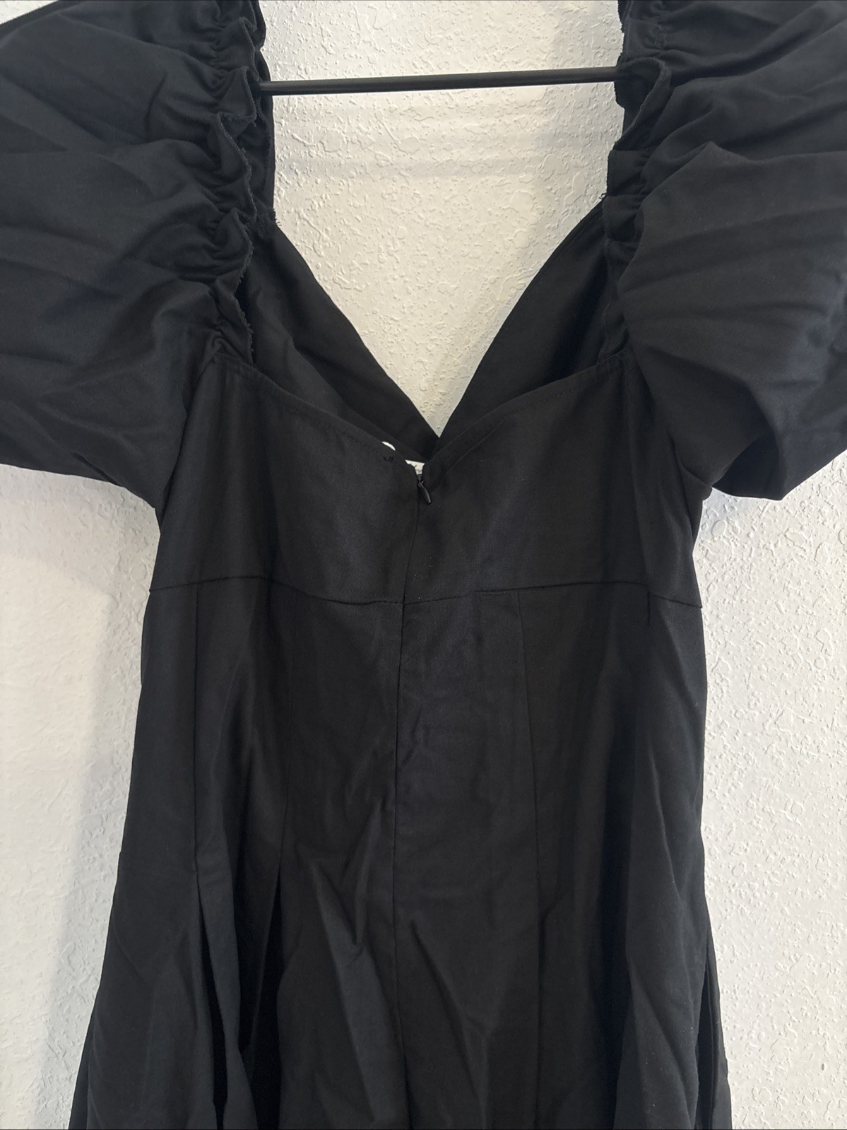 Petal & Pup Cutout Black Maxi Balloon Sleeve Dress Zip Back Size XL