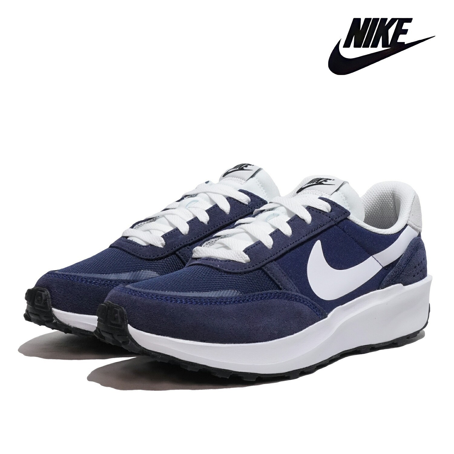 Nike Waffle Nav Running Shoes Midnight Navy Blue White FJ4195-400 Men’s