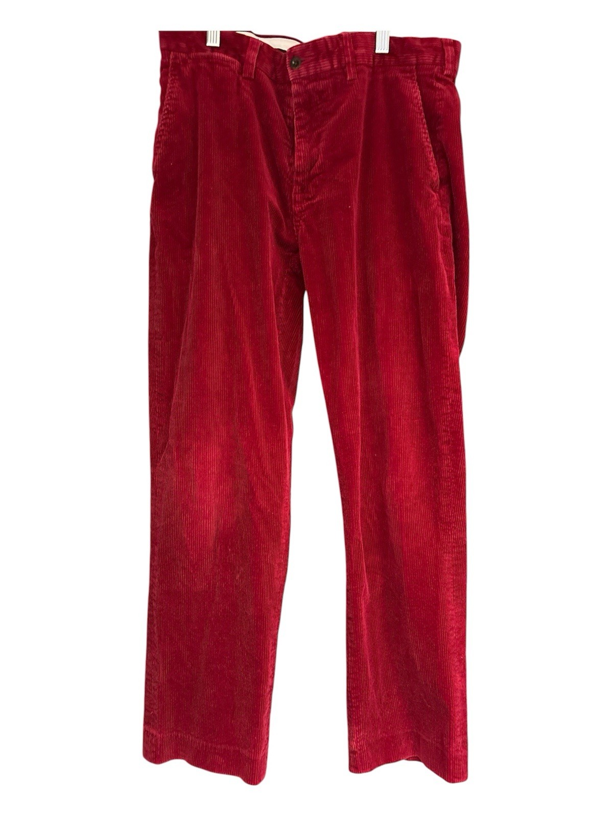 Polo Ralph Lauren Red VTG Corduroy Pants Mens Suffield Pant 34X29 Length Altered