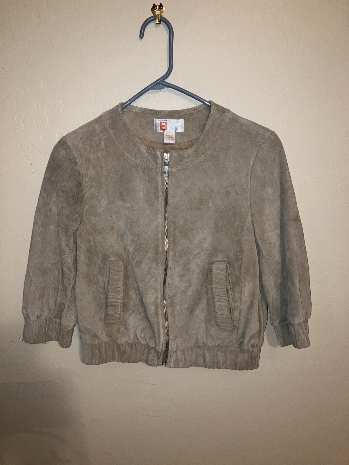 Bernardo B Collection Women’s Light Brown Zippered Leather Jacket Size S Excel