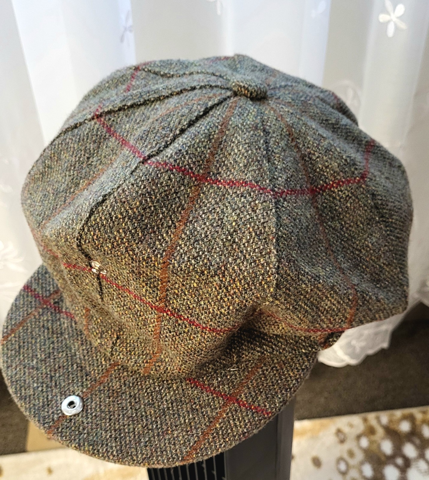 Issac Walton Tailoring Newcastle Tweed Hunting Hat 7 3/8 Wool Made In England