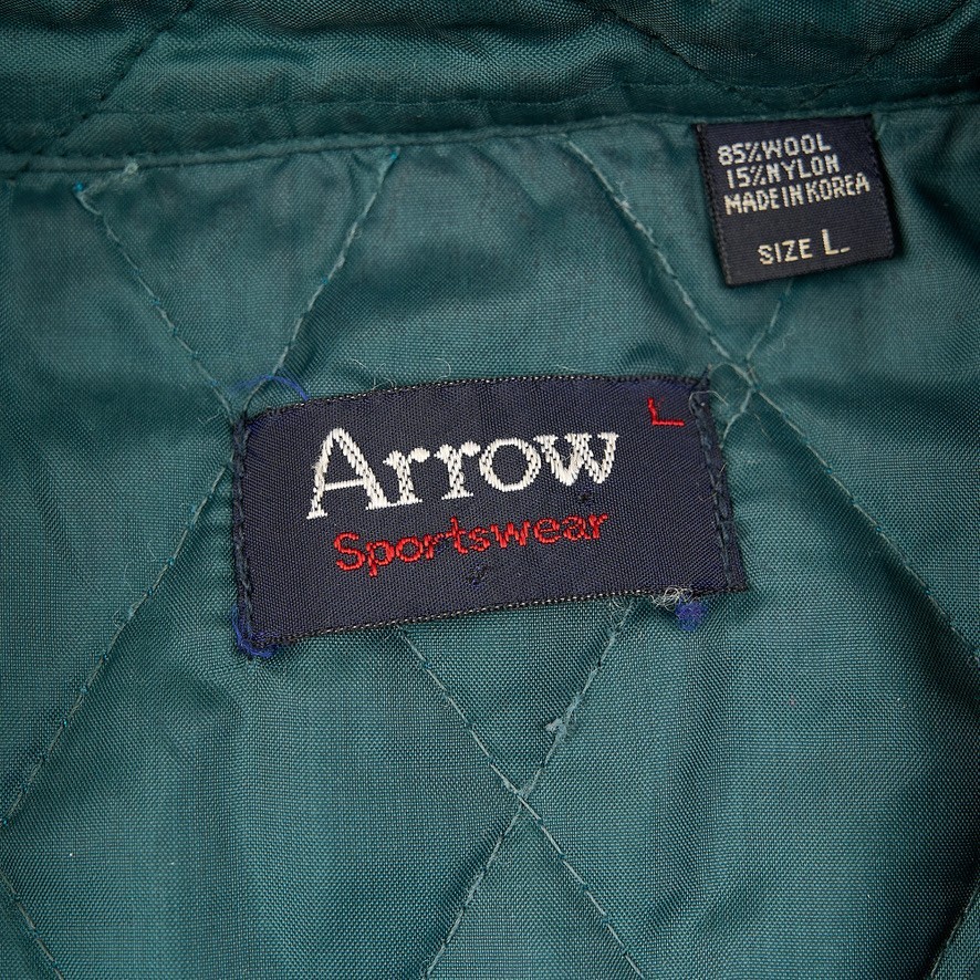 Arrow Sportswear Shacket Mens L Green Brown Plaid Lined Quilted Wool Vintage 70s