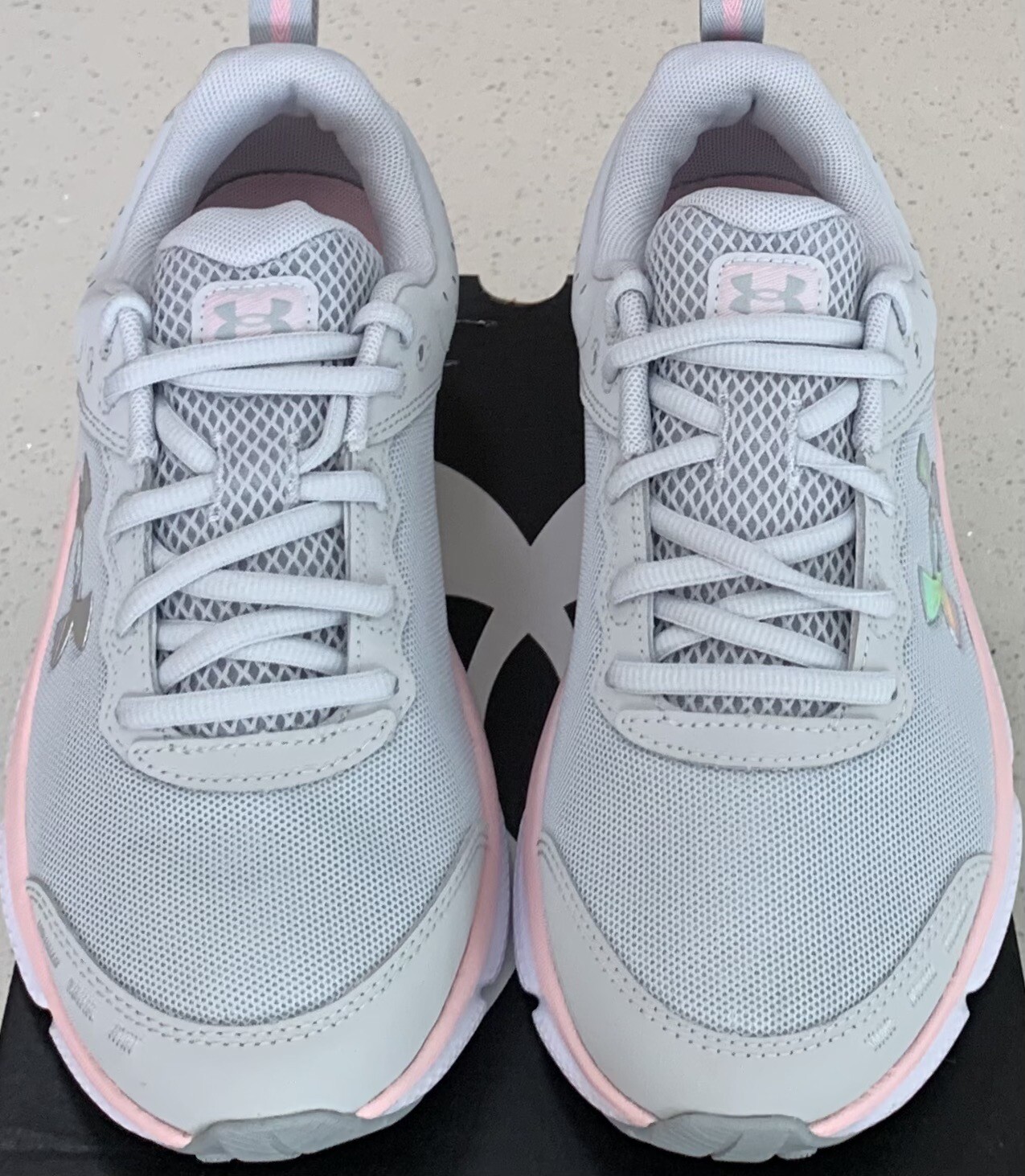 UNDER ARMOUR 2E Wide Assert 10 Big Girls’ Shoes – Gray/Pink – Sizes