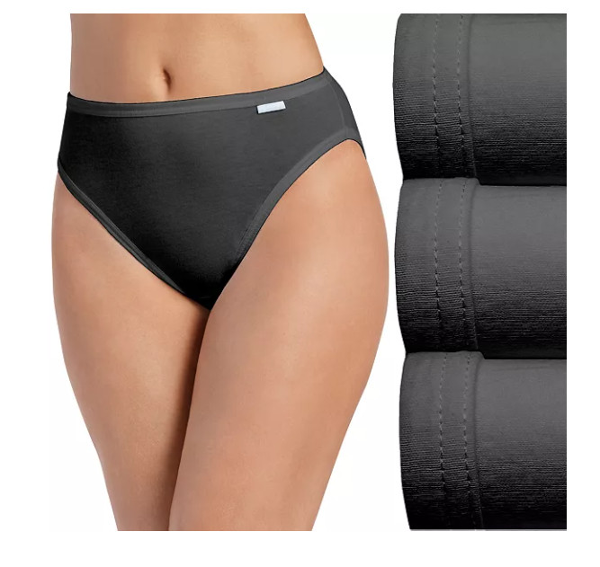 Women’s Jockey 3-Pack French Cut (Black Color) 100% Cotton Comfort Underwear