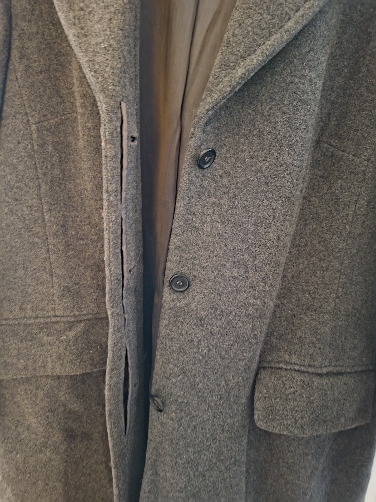 Laura Clement Womens 80% Virgin Wool Long Grey Coat UK18