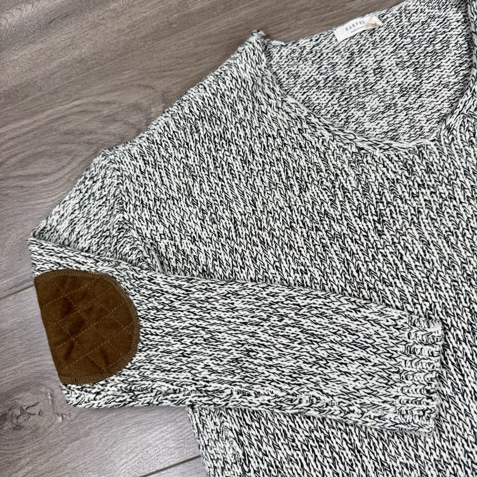 Harper Heritage Lightweight Knit Tunic Sweater Elbow Pads Women’s Medium