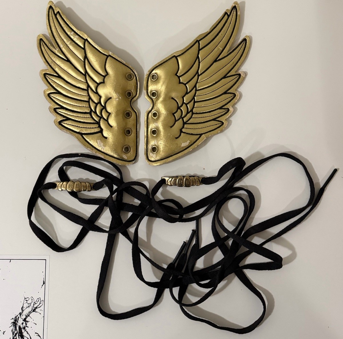 Adidas Jeremy Scott Metallic Gold WINGS 2008 JUST THE WINGS/LACE (read desc!!)
