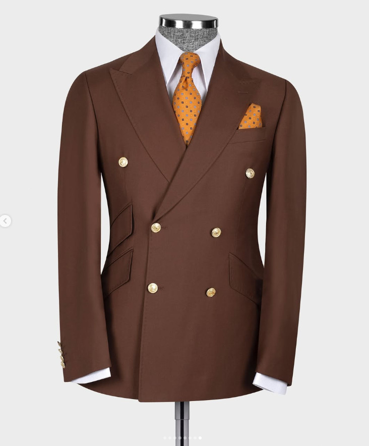 Double Breasted Men’s Suit Formal Groom Business Jacket Tuxedo Party Prom Blazer