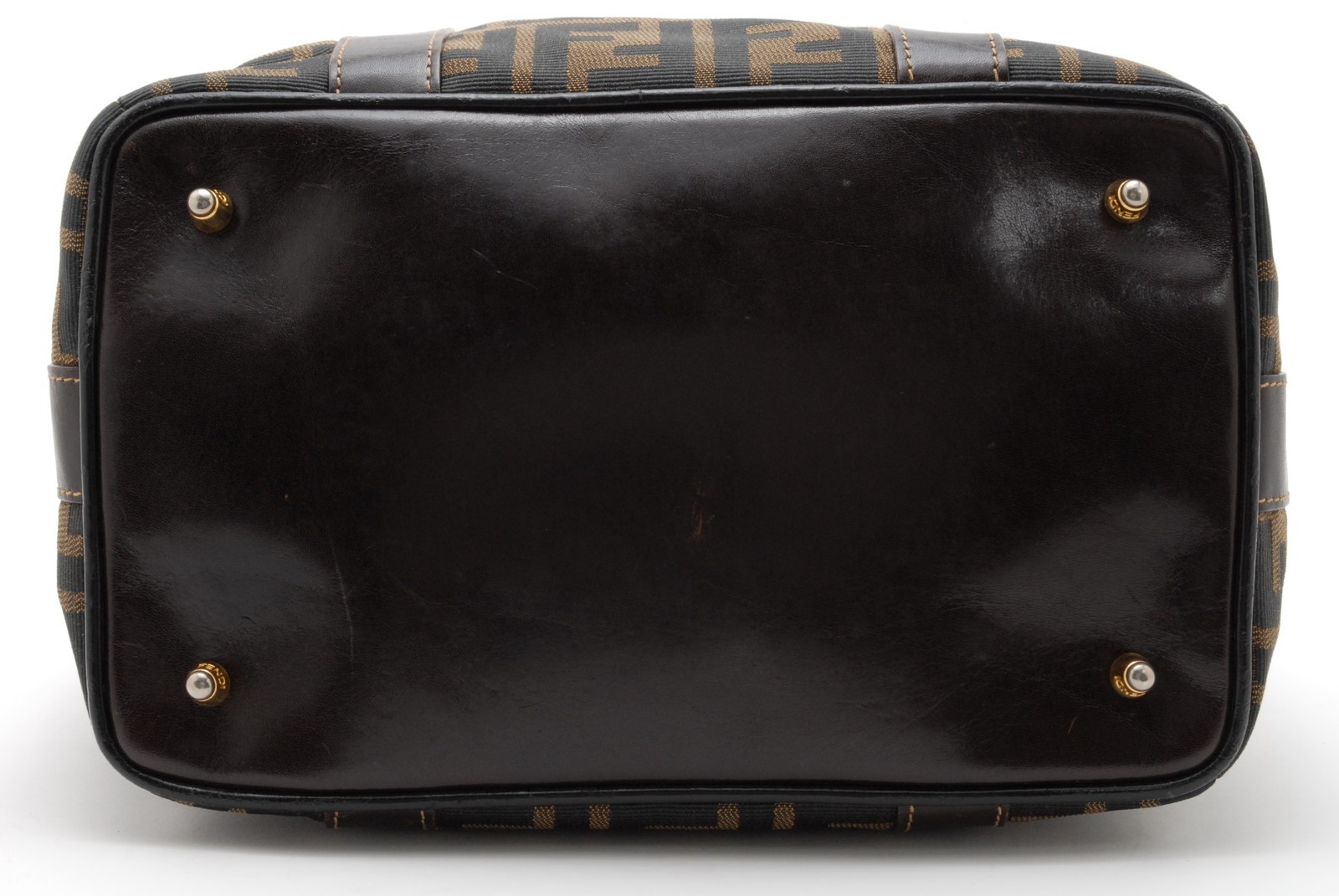 FENDI Zucca Vanity Handbag Brown Canvas