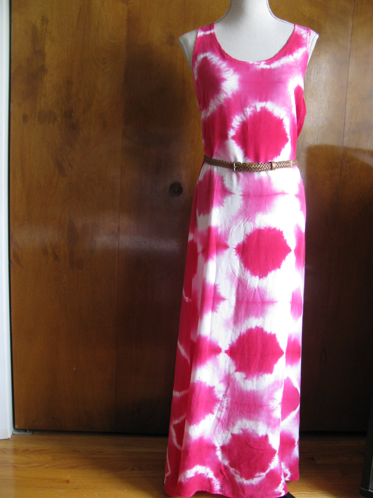 C&C California women’s pink white long dress size Medium