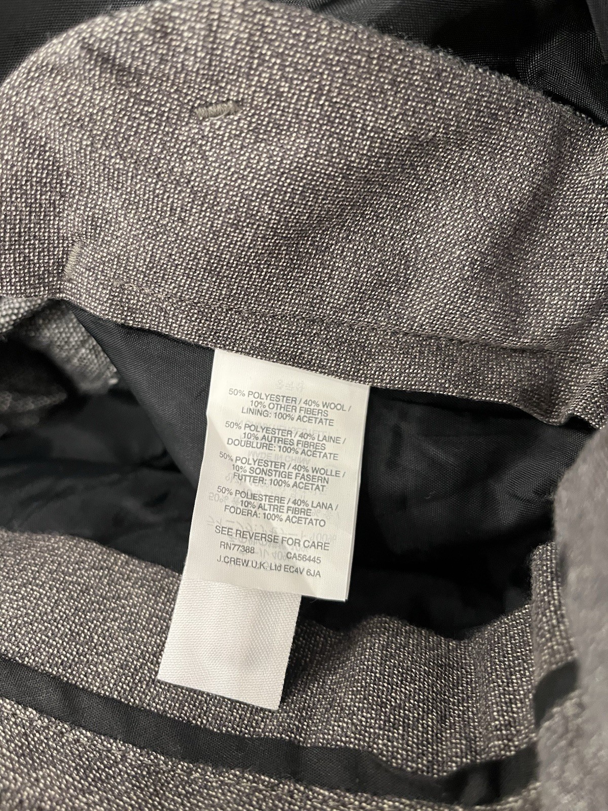 J Crew NWT Bowery Pants Mens 34×30 Gray Tweed Wool Blend Flat Front