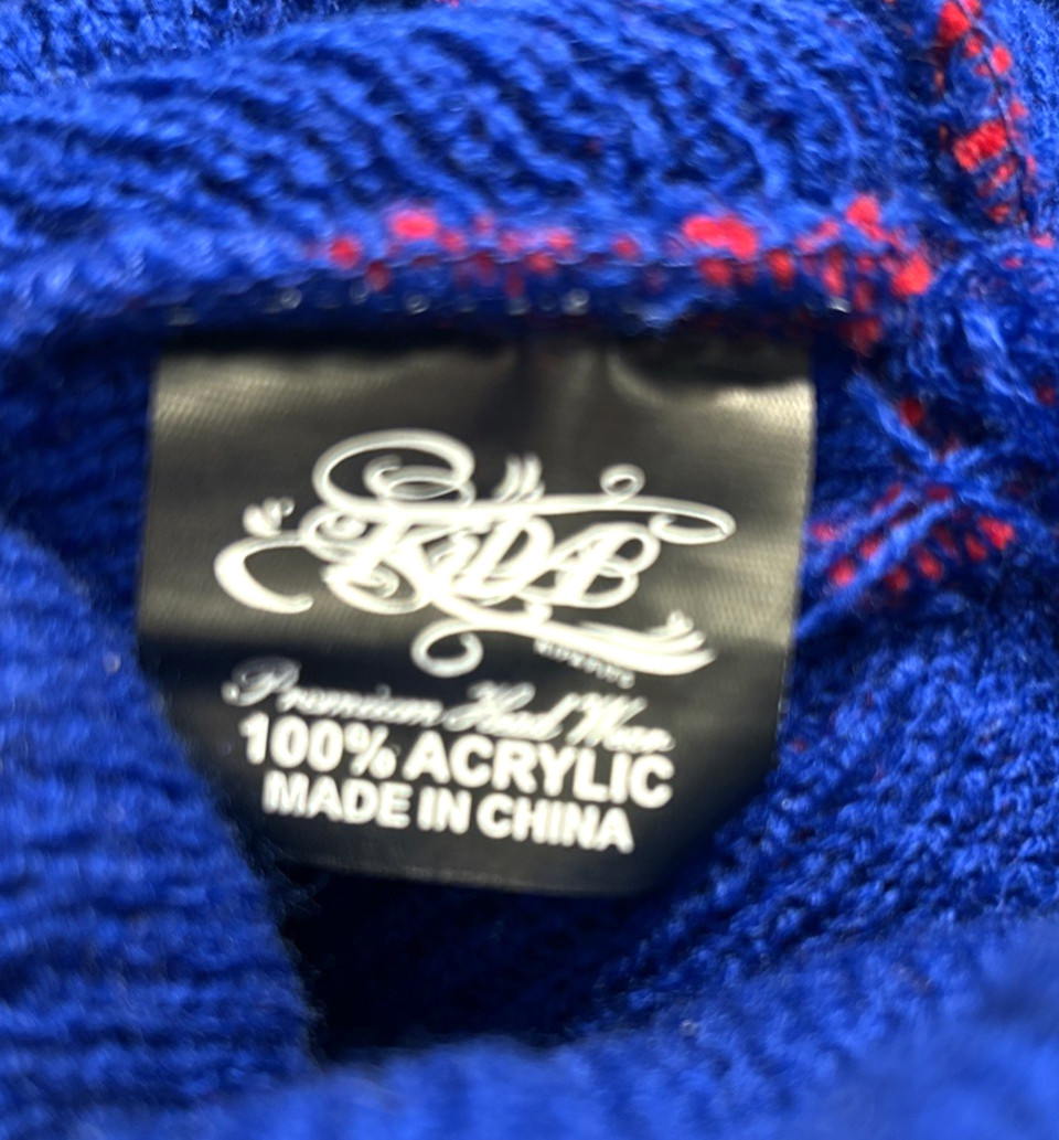 NWT KIPA FITS Red, White & Blue 76ers Foldover Beanie with Pom Pom – One Size