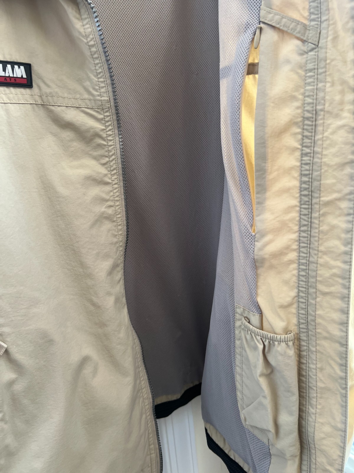 SLAM Sailing Jacket Mens XL Beige Full Zip FIV Official Supplier Mesh Lined