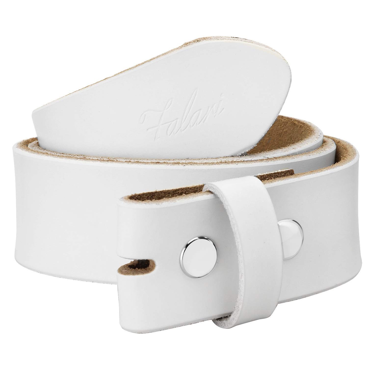 Replacement Genuine Leather Belt Strap Without Buckle Snap on Strap 1.5″ Wide…