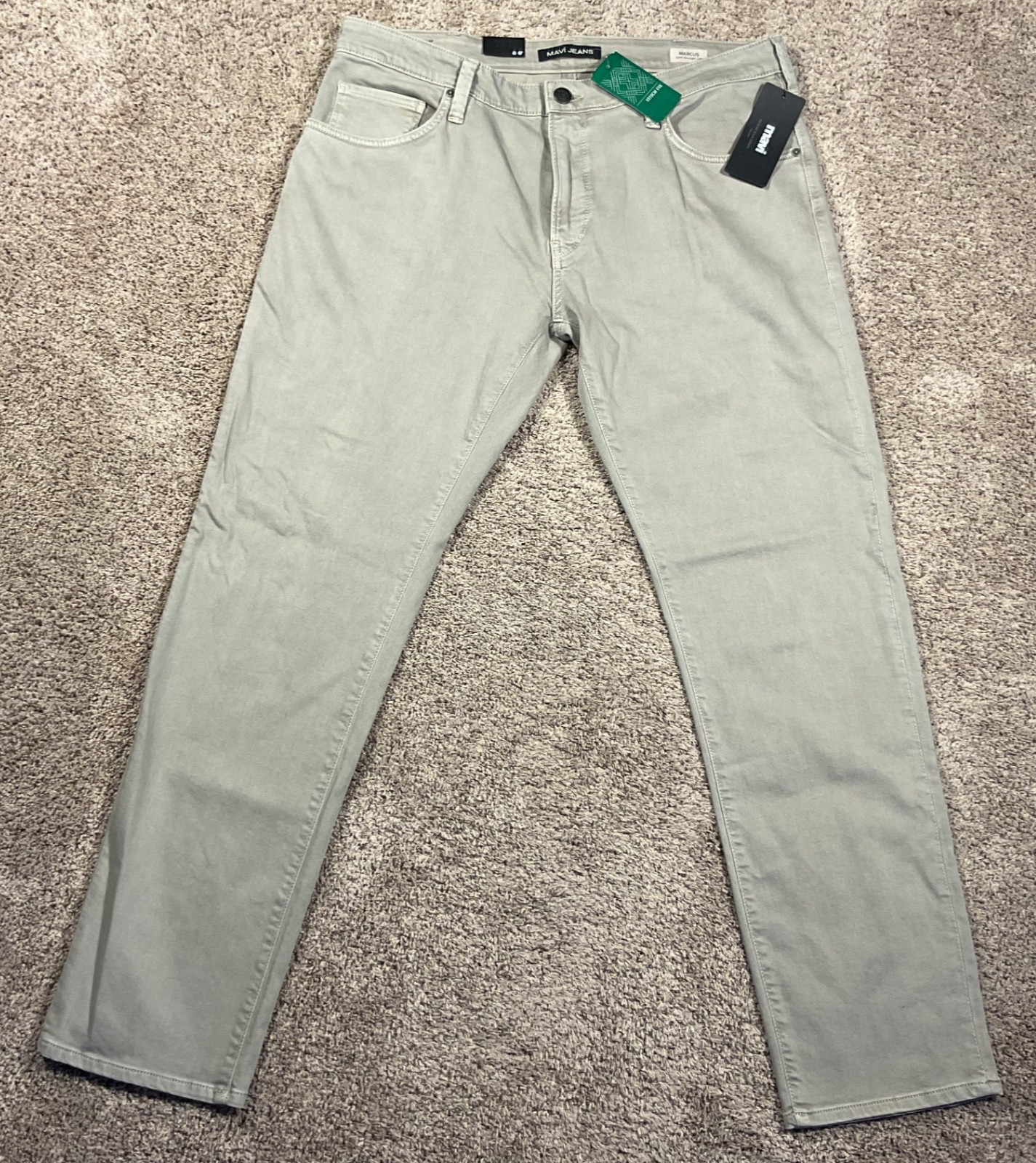 MAVI Marcus Jeans Mens 38×32 Slim Straight Leg Stone Washed Beige NWT