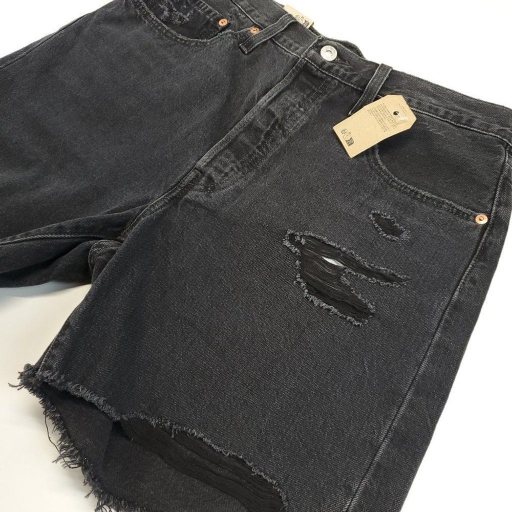 Levi’s 501 Ripped High Rise Mid Thigh Denim Shorts Size 31