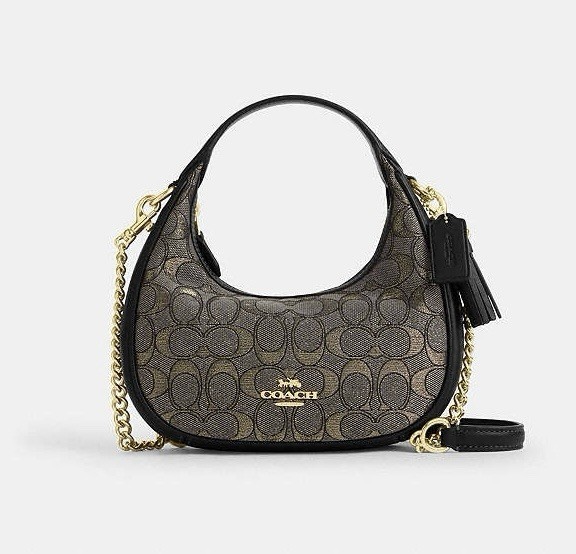 NWT Coach CCF76 Carmen Mini Crossbody Bag In Signature Jacquard Leather $298