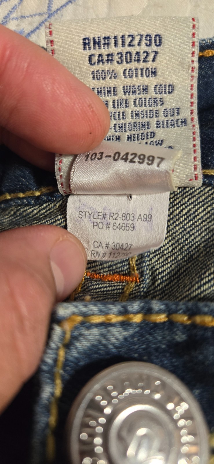 True Religion Jeans Joey World Tour Seat 34 Mens Bootcut Size 36×34