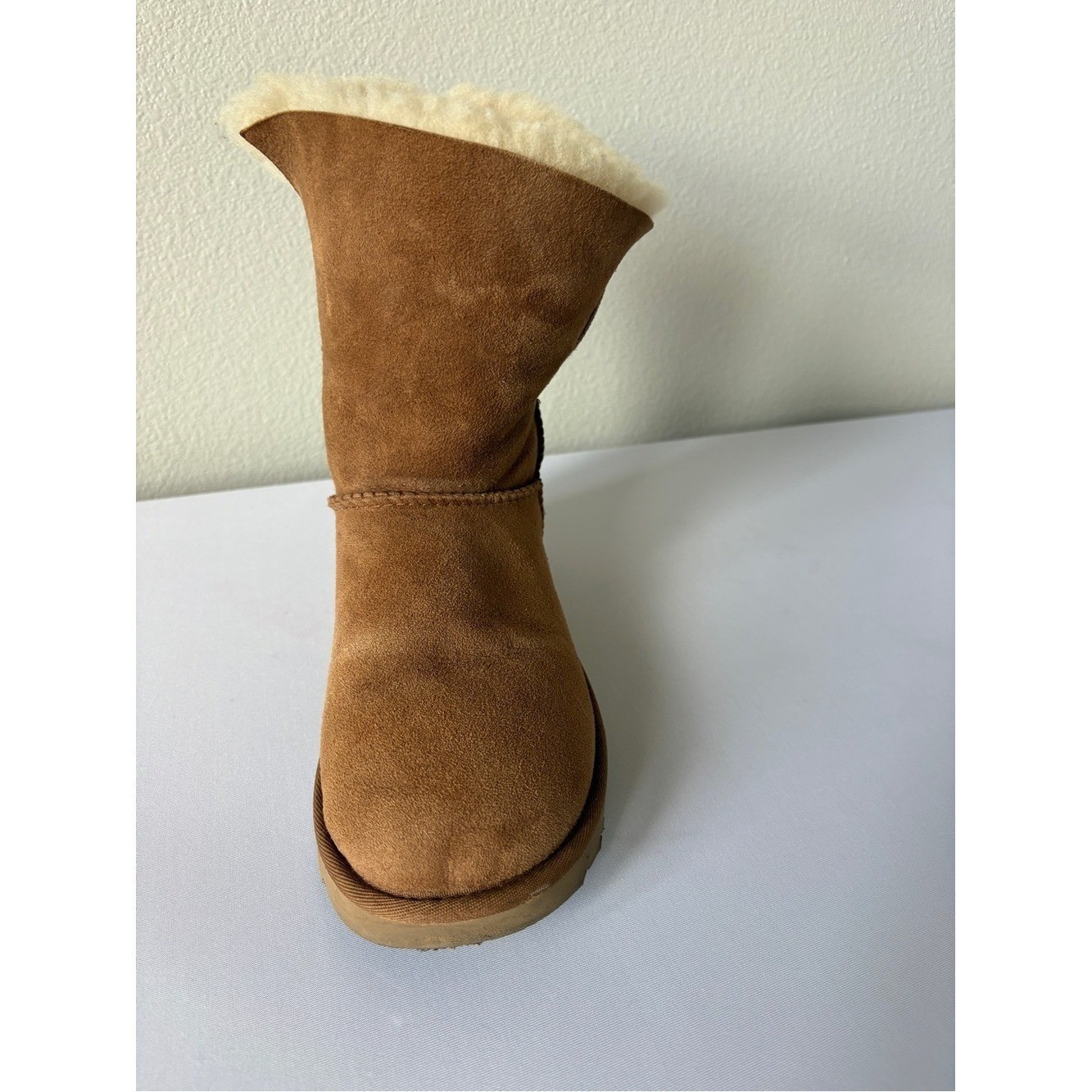 UGG Suede Boots Nash Chestnut Shearling Mid-Calf Boot with Buckle