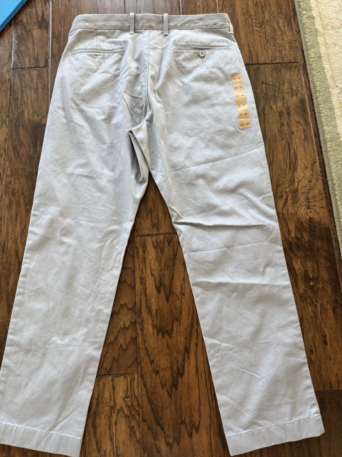 J Crew Bowery Men’s 33×30 Beige / Off White Chino Casual Pants NEW