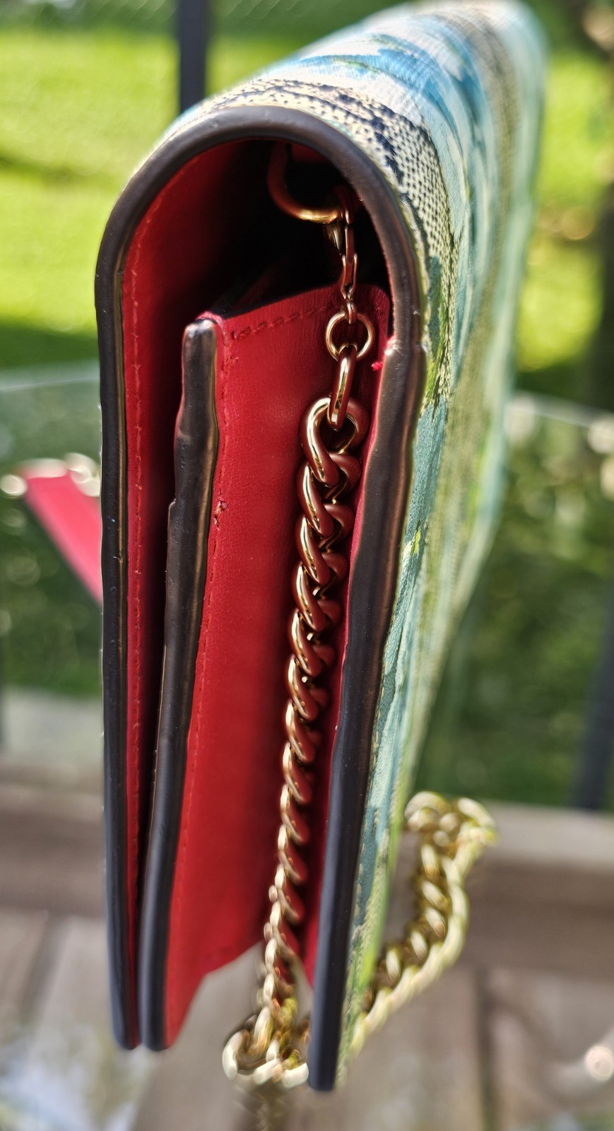 Gucci Blooms Wallet On Chain Blue