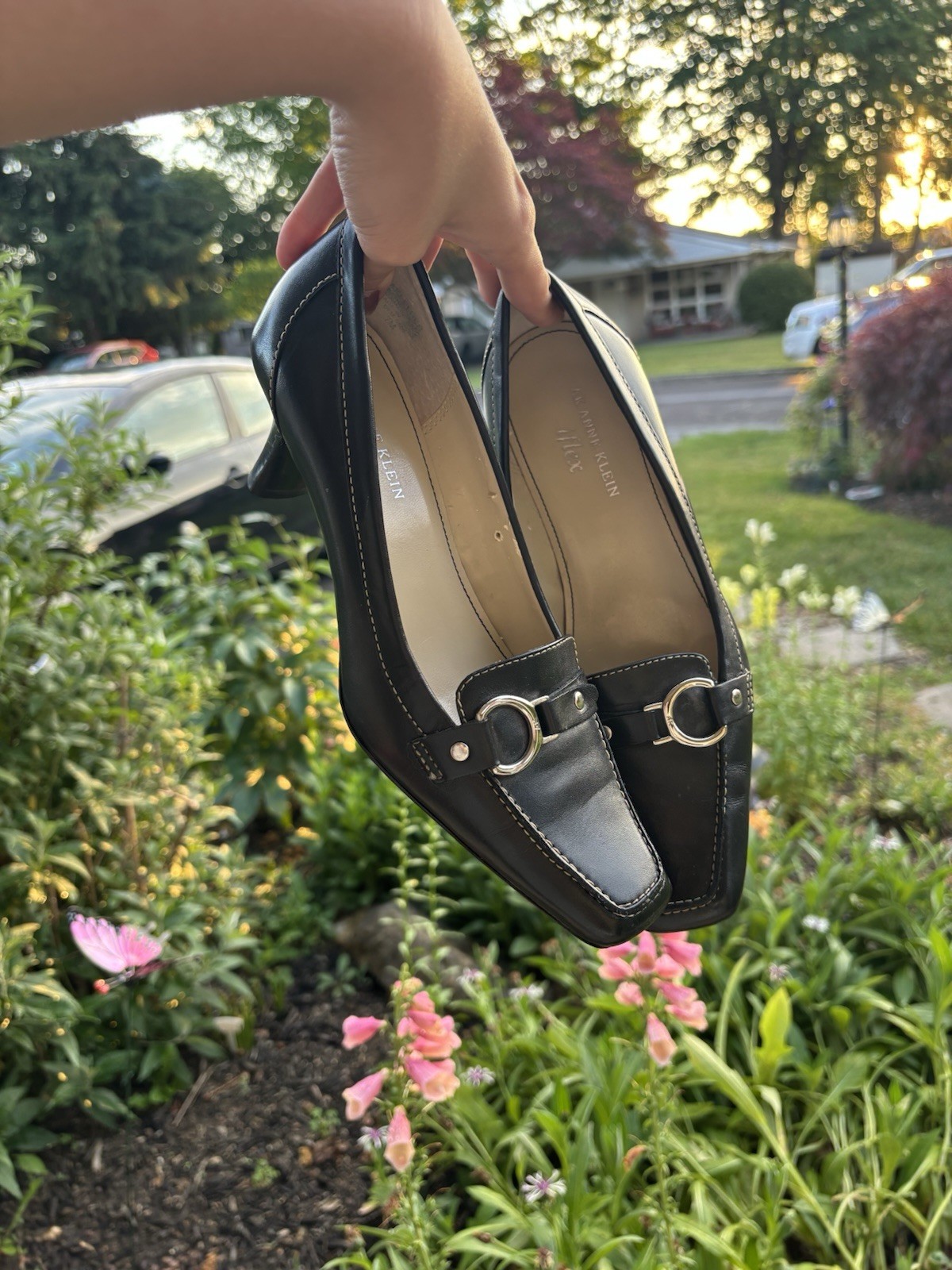 Anne Klein Leather Heeled Loafers