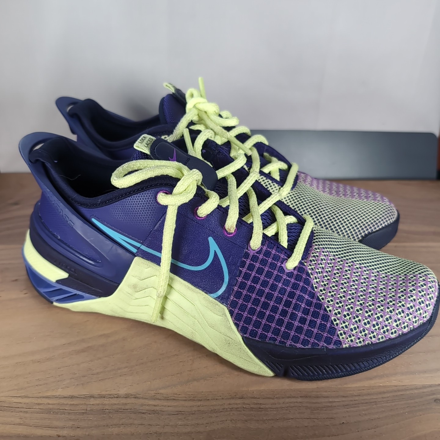Gym Cross Men 8, Women 9.5 Nike Metcon 8 FlyEase AMP Purple Volt Glow In Dark!