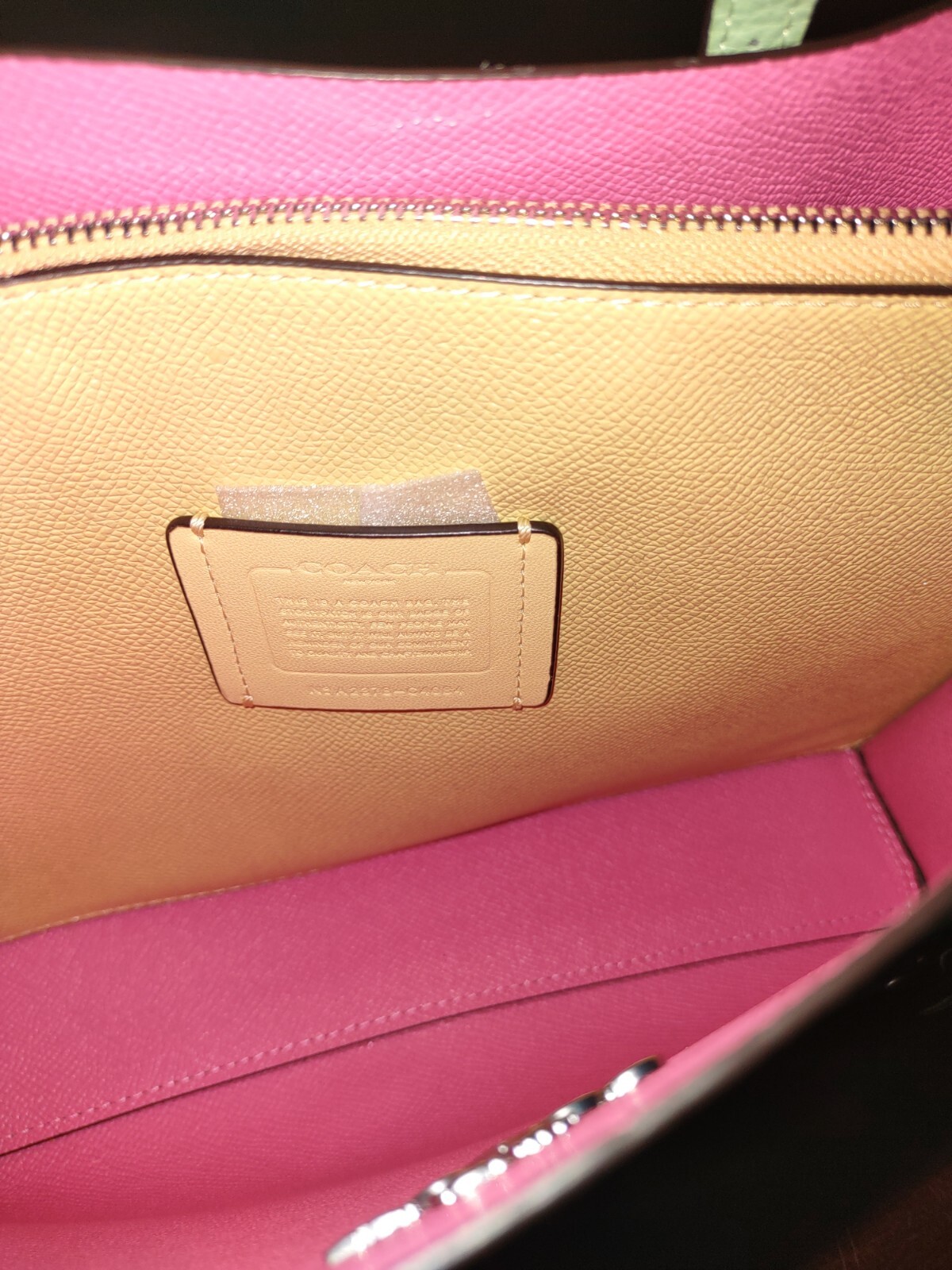 Coach New C4084 Mollie 25 Double Face Pebbled Leather Tote Bag Crossbody Green