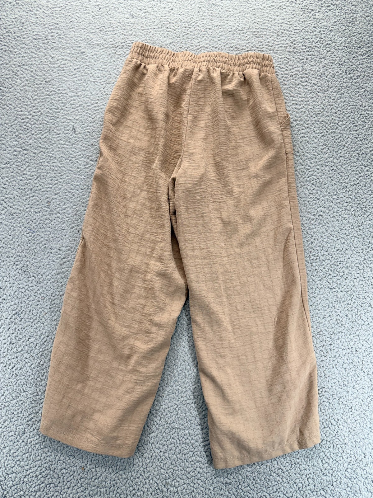 Love Scarlet Womens Elastic Waistband Belted Wide Leg Trouser Pants Tan Size M